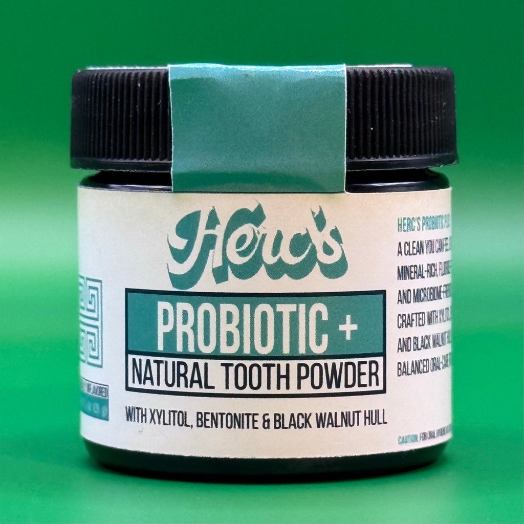 Probiotic Plus Tooth Powder – Natural Oral Microbiome Tooth Powder with Xylitol & Bentonite Clay